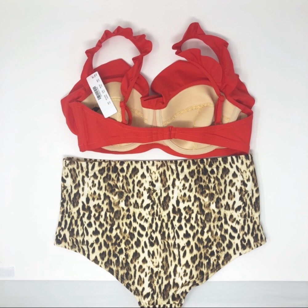 J. Crew Ruffle Underwire High-waist Leopard - Picture 6 of 7